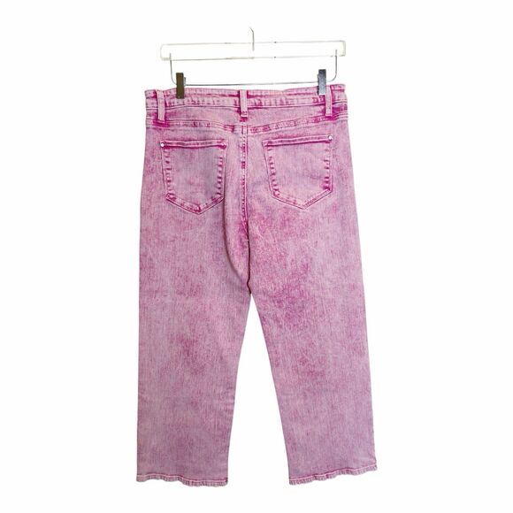 Petra153 Acid Wash Pink High Rise Straight Cropped Jeans Sz 13/30 - Picture 7 of 9